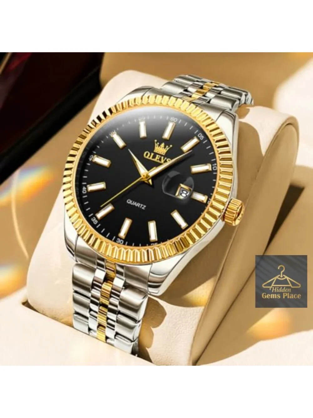 Mens Dress Watch Waterproof Stainless Steel Quartz Analog Date Day Luminous